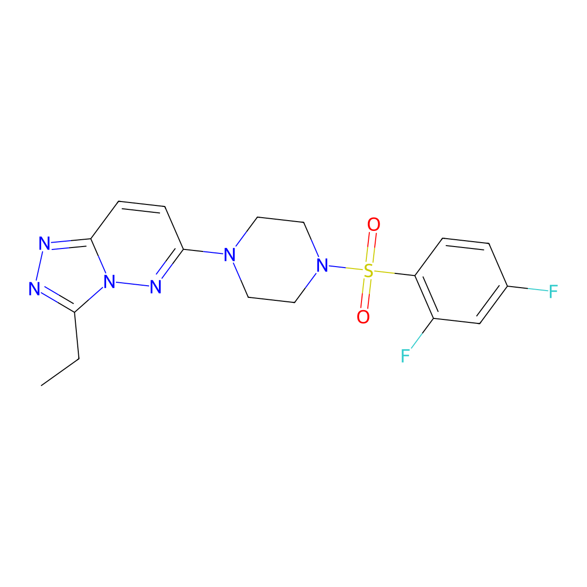 6-(4-((2,4-Difluorophenyl)sulfonyl)piperazin-1-yl)-3-ethyl-[1,2,4]triazolo[4,3-b]pyridazine molecular structure, CAS 1060225-84-4