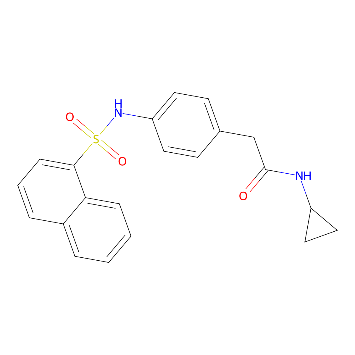 N-cyclopropyl-2-[4-(naphthalene-1-sulfonamido)phenyl]acetamide molecular structure, CAS 1060225-85-5
