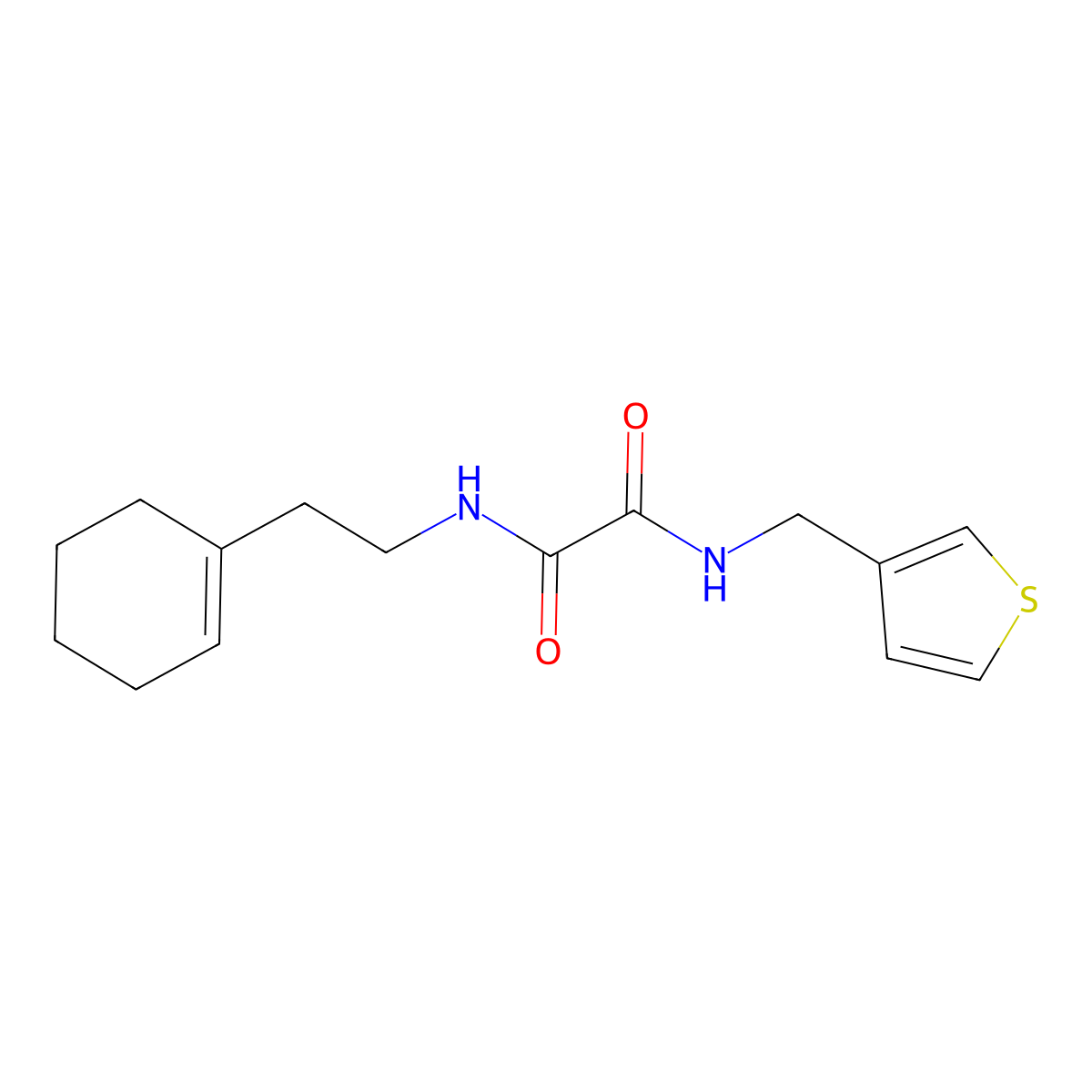 N'-[2-(cyclohex-1-en-1-yl)ethyl]-N-[(thiophen-3-yl)methyl]ethanediamide molecular structure, CAS 1060225-90-2