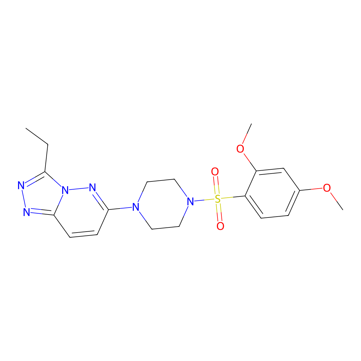 1-(2,4-Dimethoxybenzenesulfonyl)-4-{3-ethyl-[1,2,4]triazolo[4,3-b]pyridazin-6-yl}piperazine molecular structure, CAS 1060226-05-2