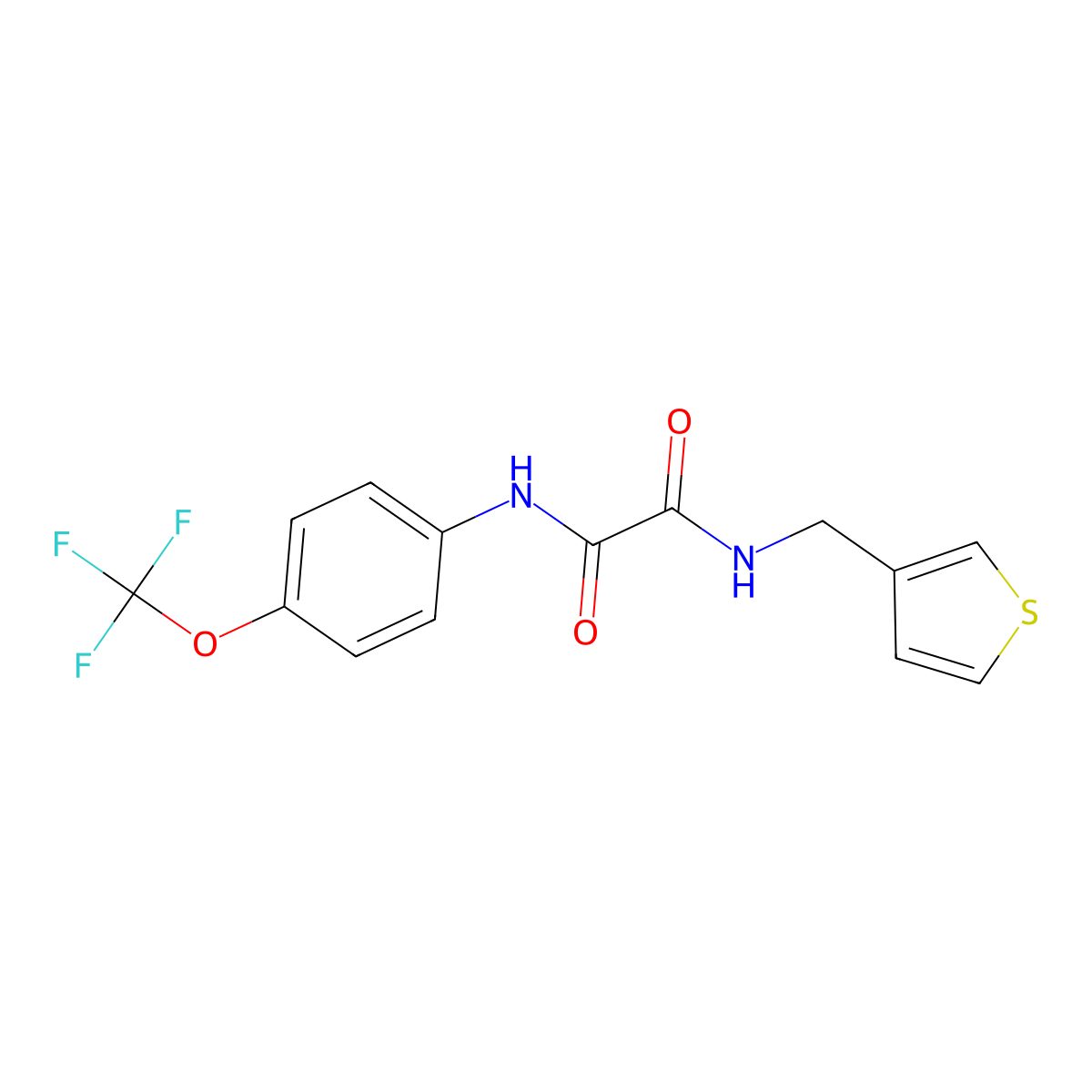 N1-(thiophen-3-ylmethyl)-N2-(4-(trifluoromethoxy)phenyl)oxalamide molecular structure, CAS 1060226-11-0
