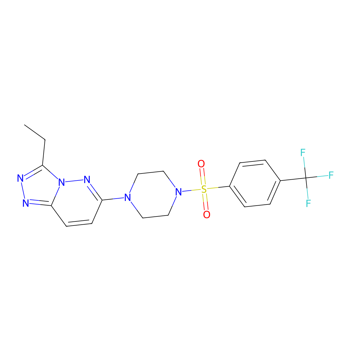 1-{3-Ethyl-[1,2,4]triazolo[4,3-b]pyridazin-6-yl}-4-[4-(trifluoromethyl)benzenesulfonyl]piperazine molecular structure, CAS 1060226-12-1