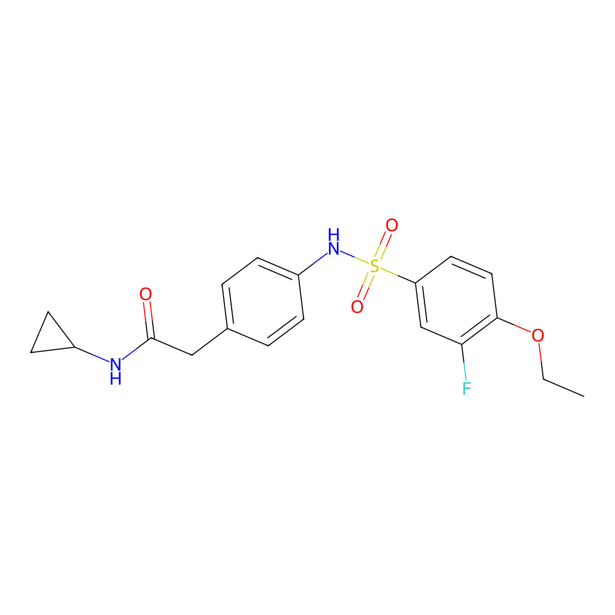 N-cyclopropyl-2-[4-(4-ethoxy-3-fluorobenzenesulfonamido)phenyl]acetamide molecular structure, CAS 1060226-27-8