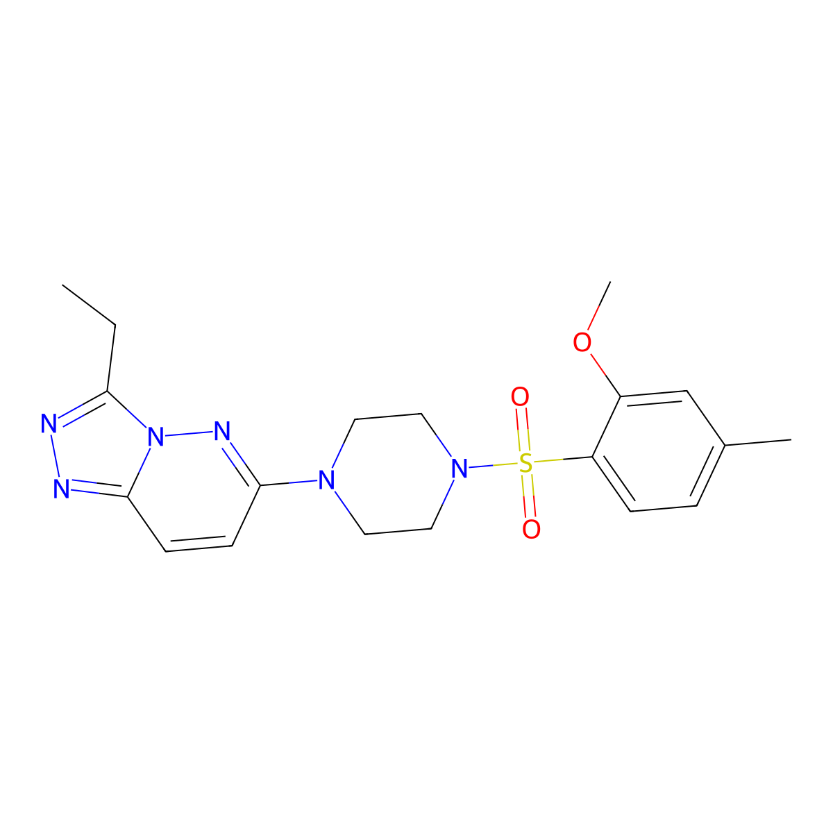 1-{3-Ethyl-[1,2,4]triazolo[4,3-b]pyridazin-6-yl}-4-(2-methoxy-4-methylbenzenesulfonyl)piperazine molecular structure, CAS 1060226-47-2