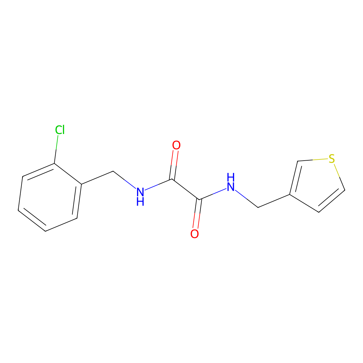 N'-[(2-chlorophenyl)methyl]-N-[(thiophen-3-yl)methyl]ethanediamide molecular structure, CAS 1060226-53-0