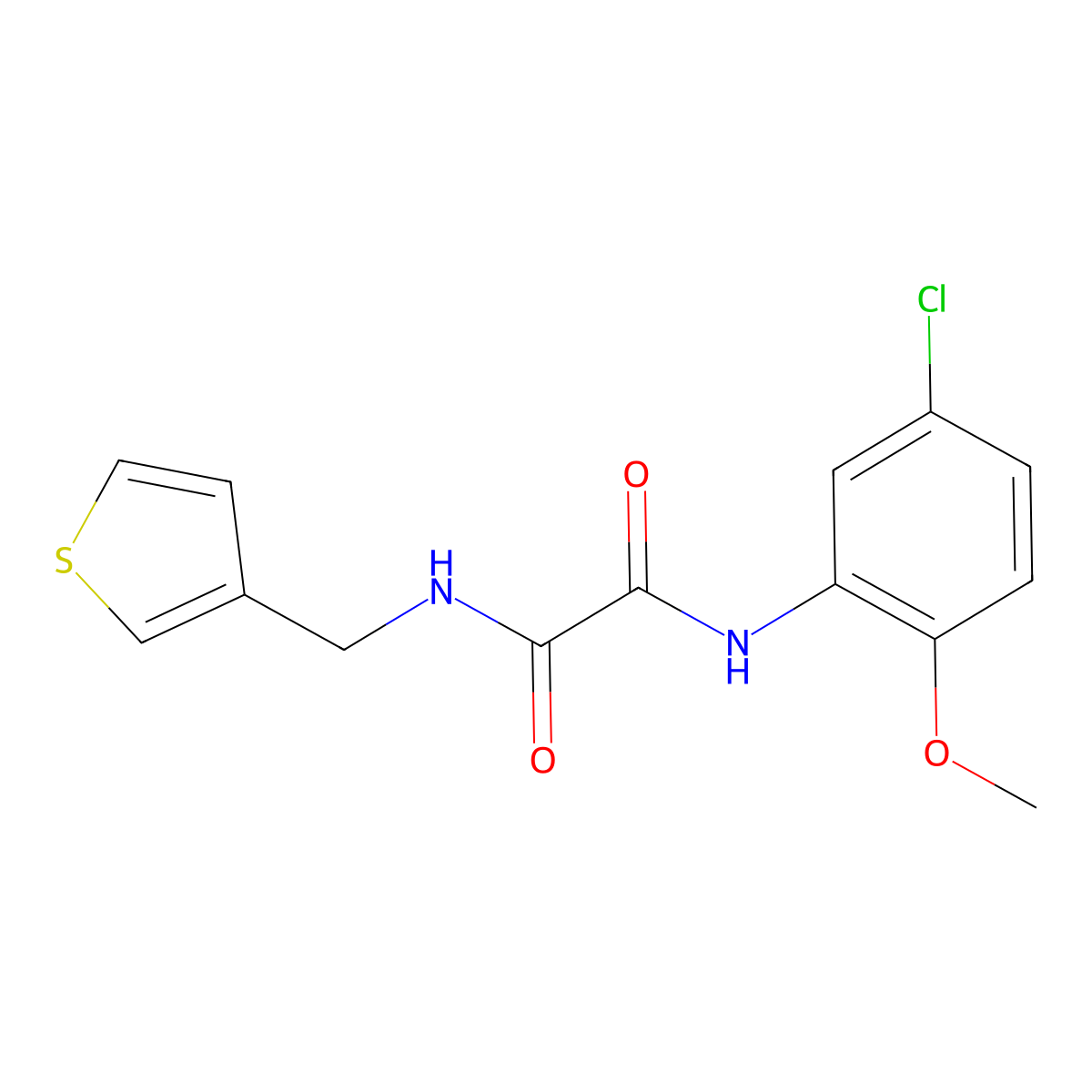 N'-(5-chloro-2-methoxyphenyl)-N-[(thiophen-3-yl)methyl]ethanediamide molecular structure, CAS 1060226-60-9