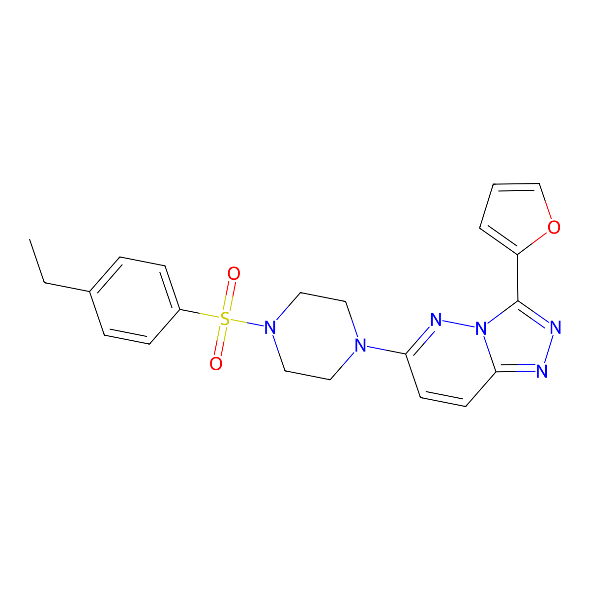 6-(4-((4-Ethylphenyl)sulfonyl)piperazin-1-yl)-3-(furan-2-yl)-[1,2,4]triazolo[4,3-b]pyridazine molecular structure, CAS 1060226-82-5