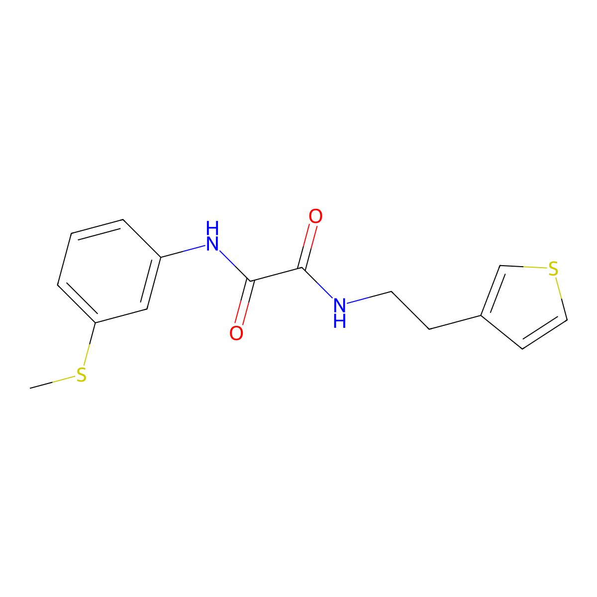 N'-[3-(methylsulfanyl)phenyl]-N-[2-(thiophen-3-yl)ethyl]ethanediamide molecular structure, CAS 1060227-23-7