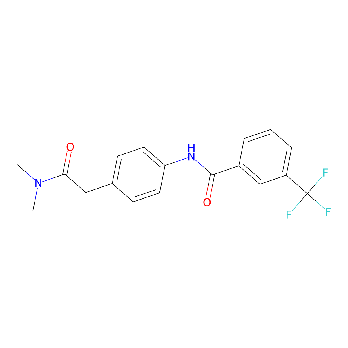 N-{4-[(dimethylcarbamoyl)methyl]phenyl}-3-(trifluoromethyl)benzamide molecular structure, CAS 1060227-55-5