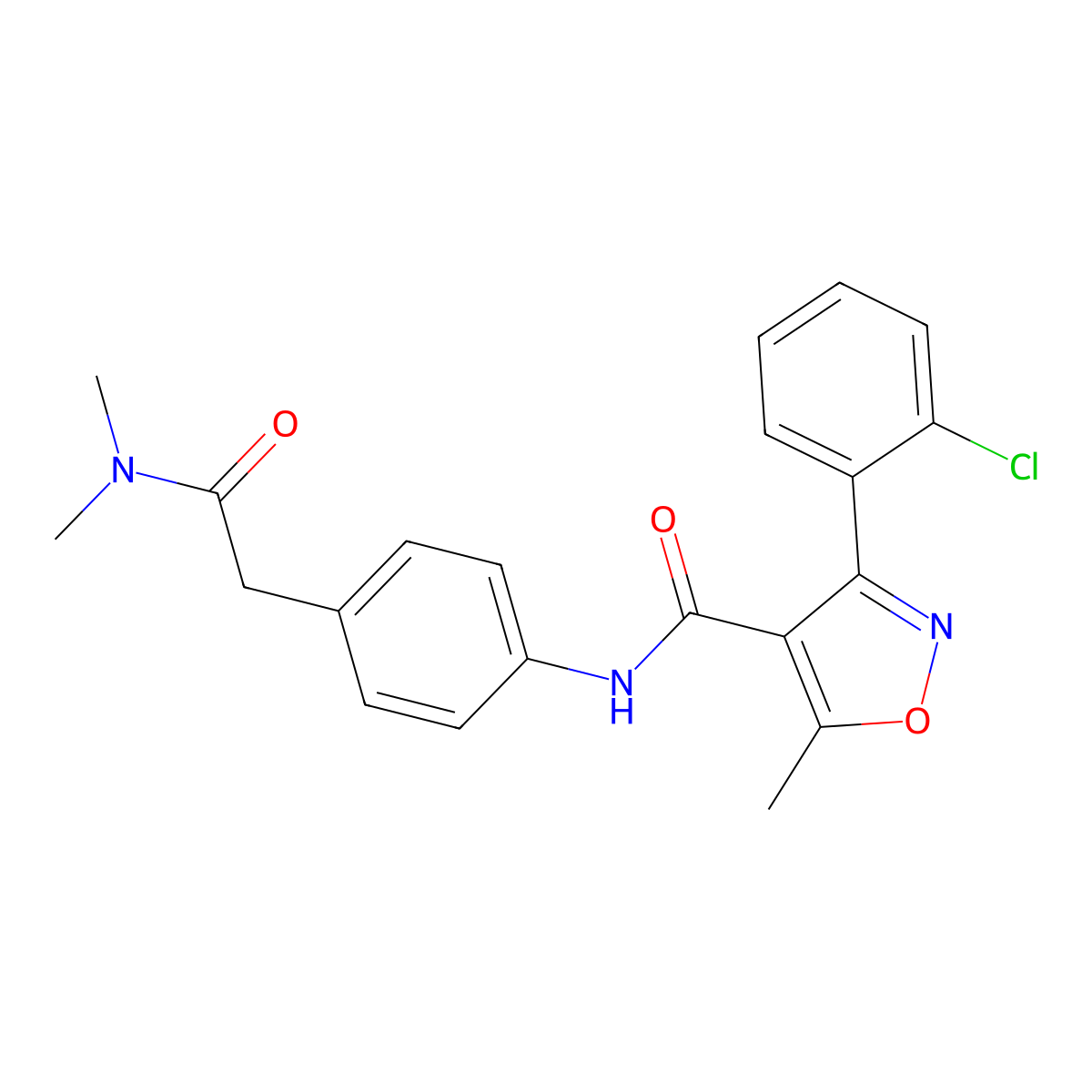 3-(2-chlorophenyl)-N-{4-[(dimethylcarbamoyl)methyl]phenyl}-5-methyl-1,2-oxazole-4-carboxamide molecular structure, CAS 1060227-61-3