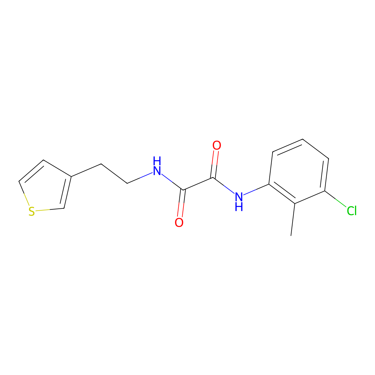 N'-(3-chloro-2-methylphenyl)-N-[2-(thiophen-3-yl)ethyl]ethanediamide molecular structure, CAS 1060227-86-2