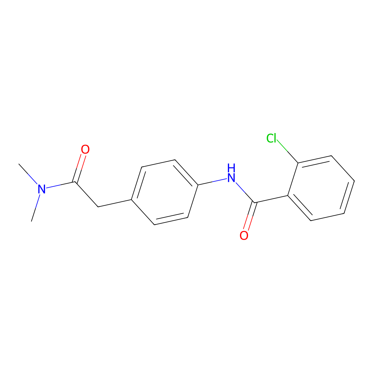 2-chloro-N-{4-[2-(dimethylamino)-2-oxoethyl]phenyl}benzamide molecular structure, CAS 1060228-14-9