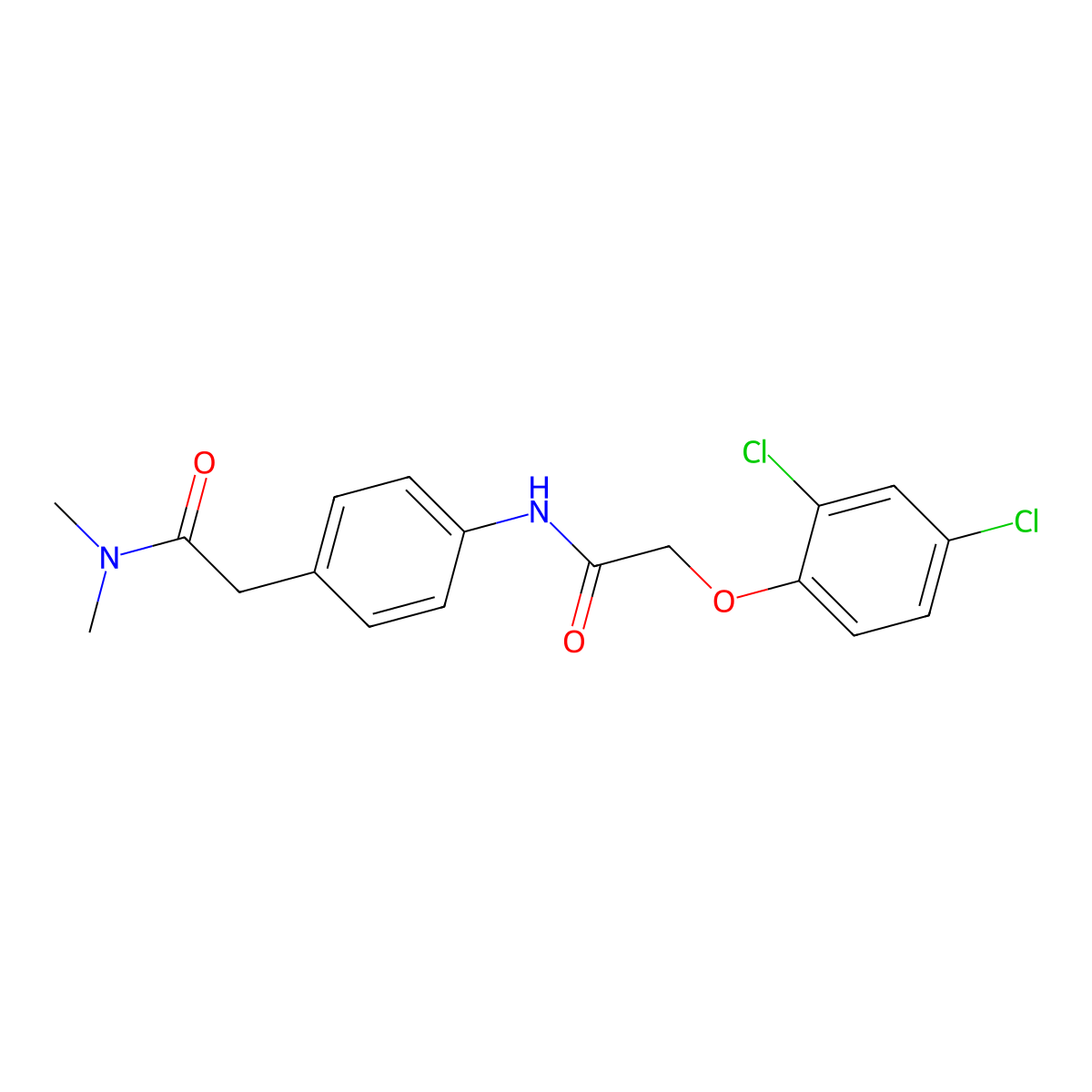 2-{4-[2-(2,4-Dichlorophenoxy)acetamido]phenyl}-N,N-dimethylacetamide molecular structure, CAS 1060228-56-9