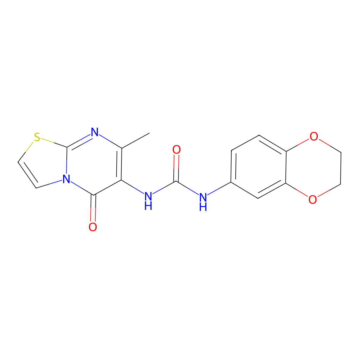 1-(2,3-dihydrobenzo[b][1,4]dioxin-6-yl)-3-(7-methyl-5-oxo-5H-thiazolo[3,2-a]pyrimidin-6-yl)urea molecular structure, CAS 1060228-57-0