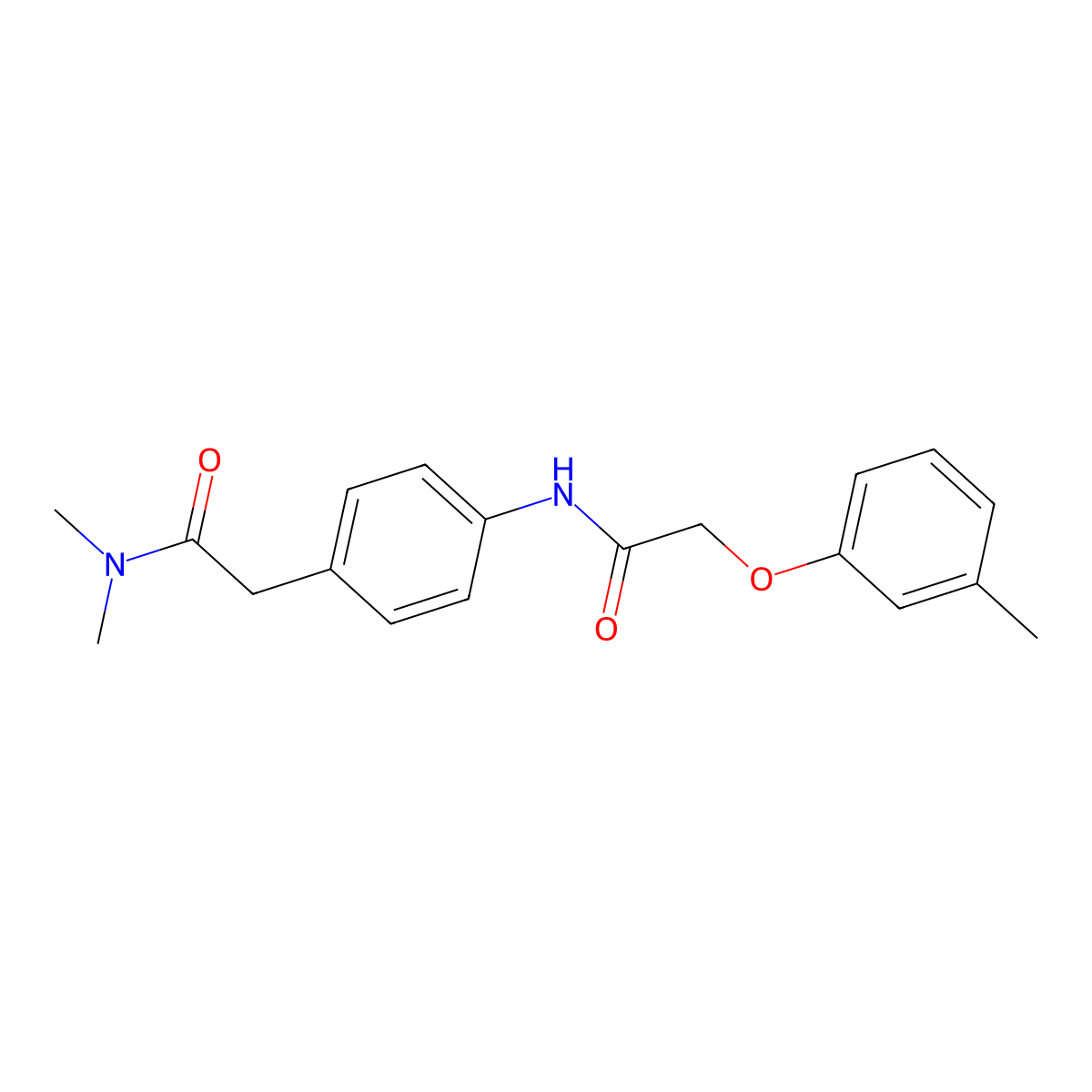 N,N-Dimethyl-2-{4-[2-(3-methylphenoxy)acetamido]phenyl}acetamide molecular structure, CAS 1060228-73-0