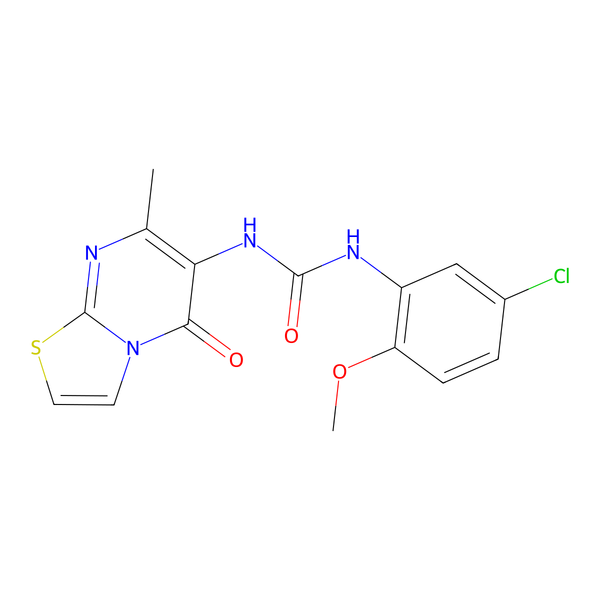 1-(5-chloro-2-methoxyphenyl)-3-(7-methyl-5-oxo-5H-thiazolo[3,2-a]pyrimidin-6-yl)urea molecular structure, CAS 1060228-92-3