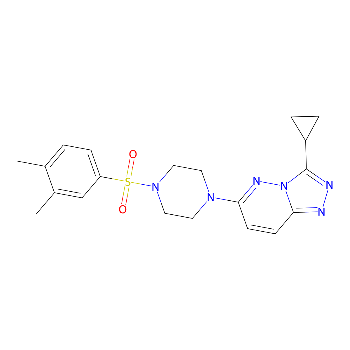 1-{3-Cyclopropyl-[1,2,4]triazolo[4,3-b]pyridazin-6-yl}-4-(3,4-dimethylbenzenesulfonyl)piperazine molecular structure, CAS 1060229-24-4