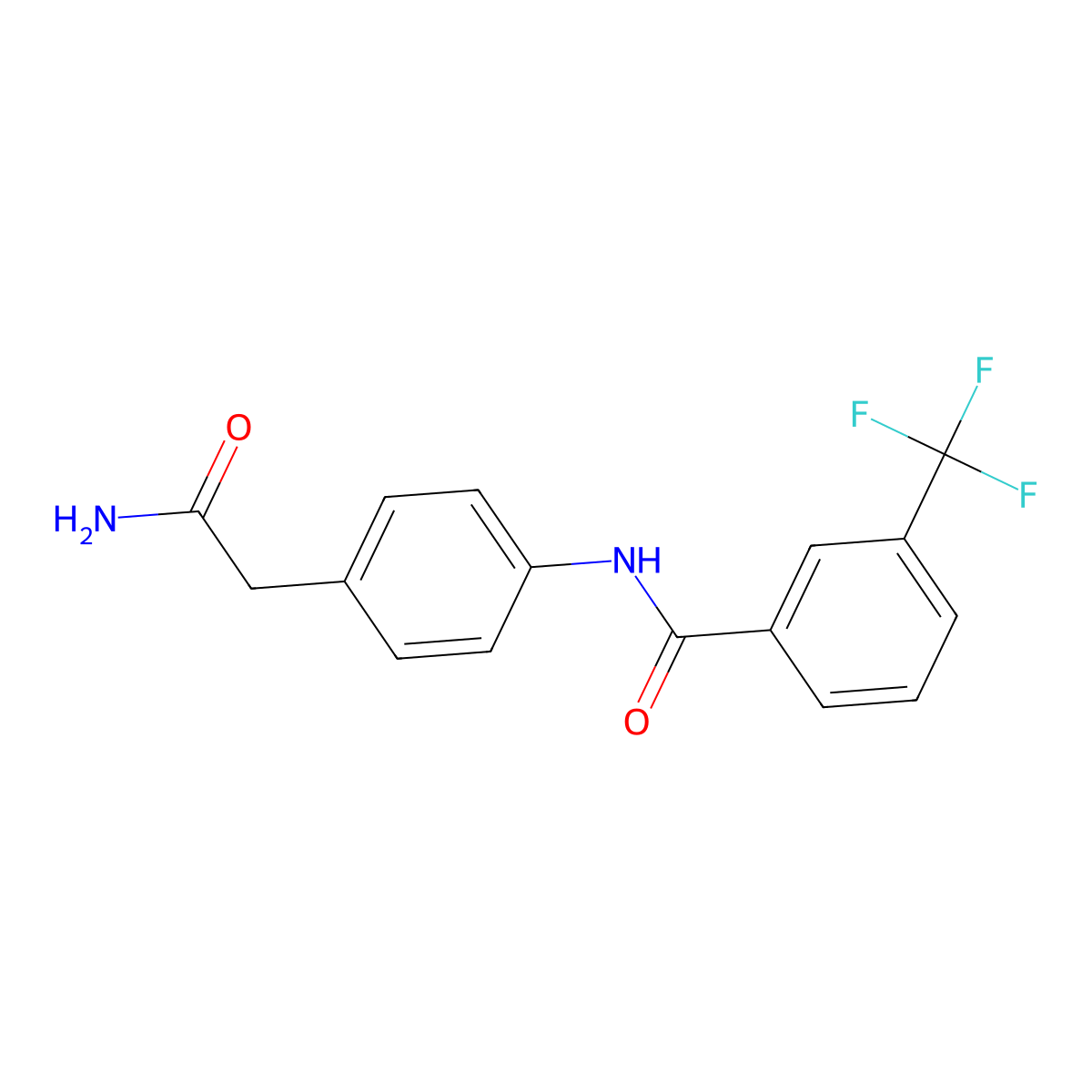 N-[4-(carbamoylmethyl)phenyl]-3-(trifluoromethyl)benzamide molecular structure, CAS 1060229-33-5