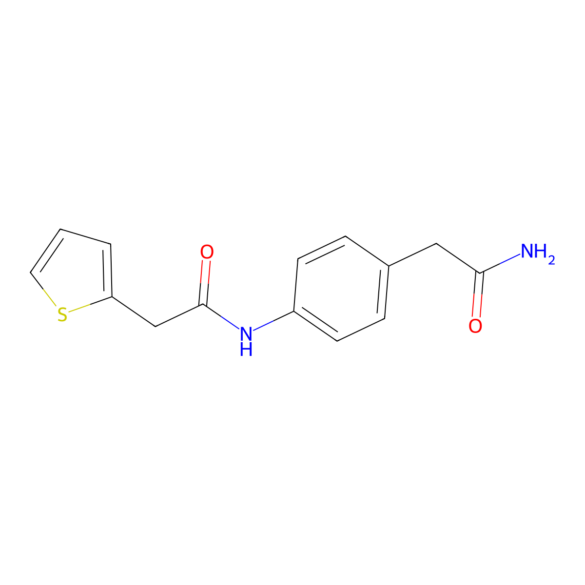N-[4-(carbamoylmethyl)phenyl]-2-(thiophen-2-yl)acetamide molecular structure, CAS 1060229-51-7