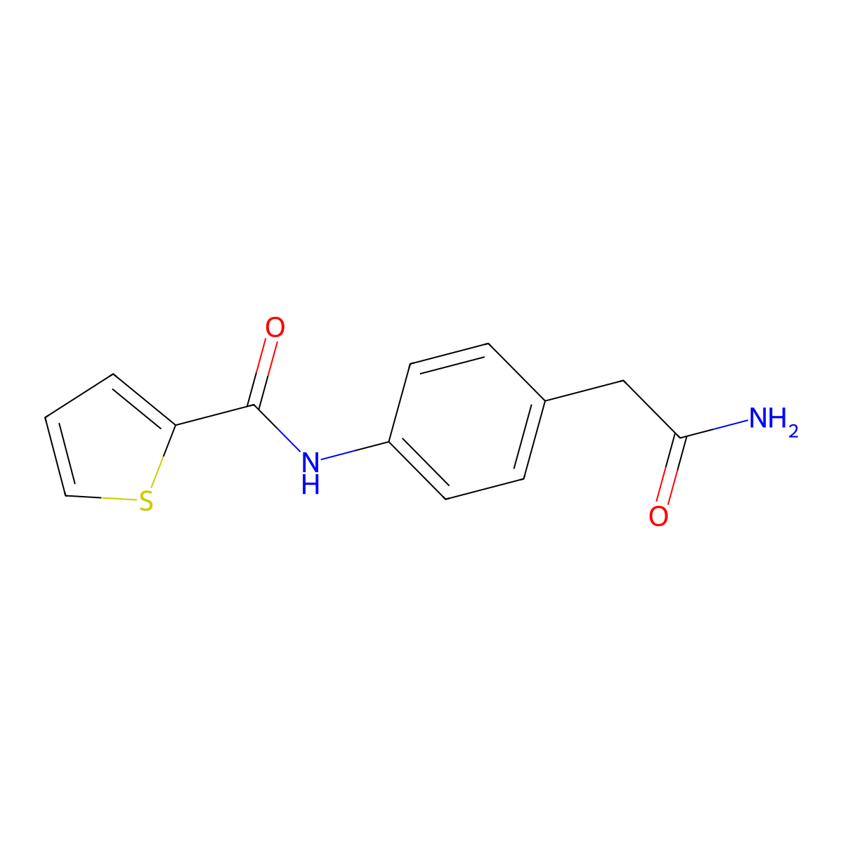 N-[4-(carbamoylmethyl)phenyl]thiophene-2-carboxamide molecular structure, CAS 1060229-75-5