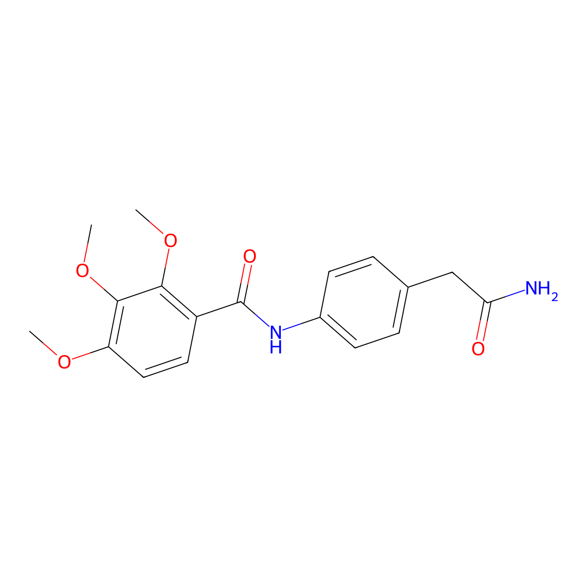 N-[4-(carbamoylmethyl)phenyl]-2,3,4-trimethoxybenzamide molecular structure, CAS 1060229-86-8