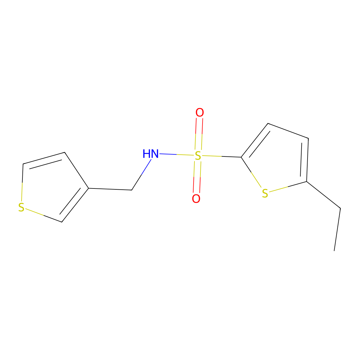 5-ethyl-N-(thiophen-3-ylmethyl)thiophene-2-sulfonamide molecular structure, CAS 1060230-00-3