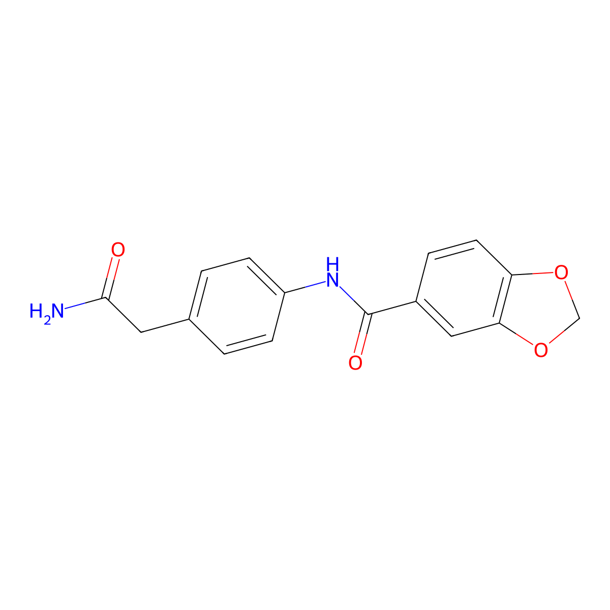 N-[4-(carbamoylmethyl)phenyl]-2H-1,3-benzodioxole-5-carboxamide molecular structure, CAS 1060230-34-3
