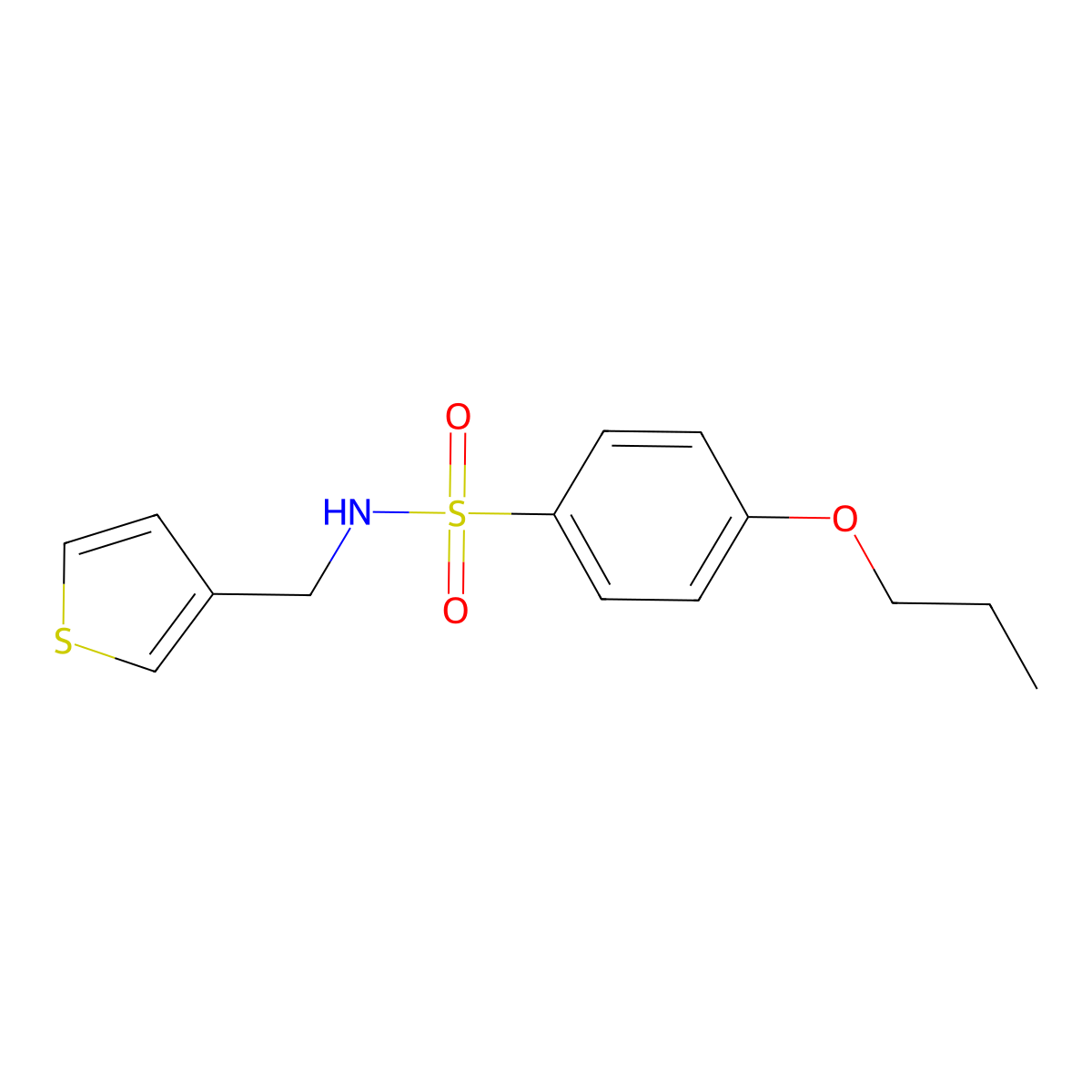 4-propoxy-N-(thiophen-3-ylmethyl)benzenesulfonamide molecular structure, CAS 1060230-42-3