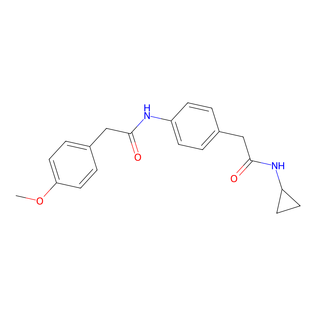 N-cyclopropyl-2-{4-[2-(4-methoxyphenyl)acetamido]phenyl}acetamide molecular structure, CAS 1060230-69-4