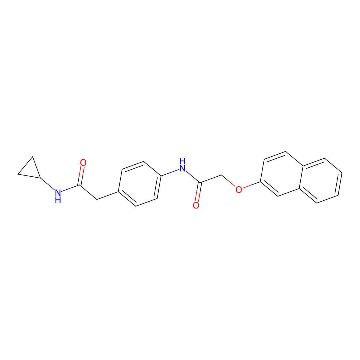 N-{4-[(cyclopropylcarbamoyl)methyl]phenyl}-2-(naphthalen-2-yloxy)acetamide molecular structure, CAS 1060230-87-6