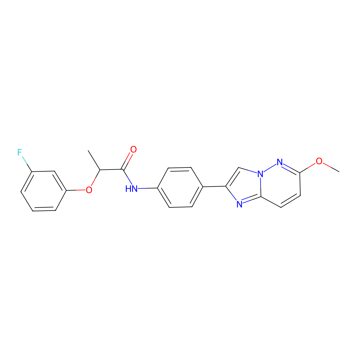 2-(3-fluorophenoxy)-N-(4-{6-methoxyimidazo[1,2-b]pyridazin-2-yl}phenyl)propanamide molecular structure, CAS 1060232-05-4