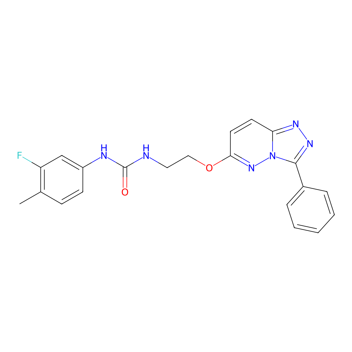 1-(3-Fluoro-4-methylphenyl)-3-[2-({3-phenyl-[1,2,4]triazolo[4,3-b]pyridazin-6-yl}oxy)ethyl]urea molecular structure, CAS 1060234-75-4
