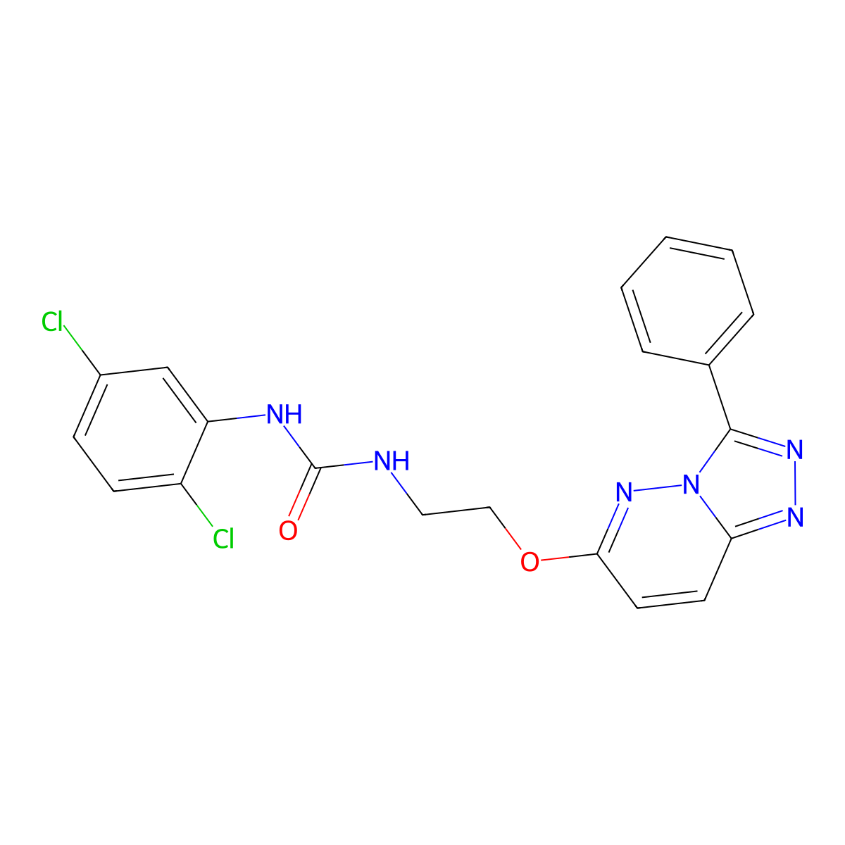 1-(2,5-Dichlorophenyl)-3-[2-({3-phenyl-[1,2,4]triazolo[4,3-b]pyridazin-6-yl}oxy)ethyl]urea molecular structure, CAS 1060235-03-1