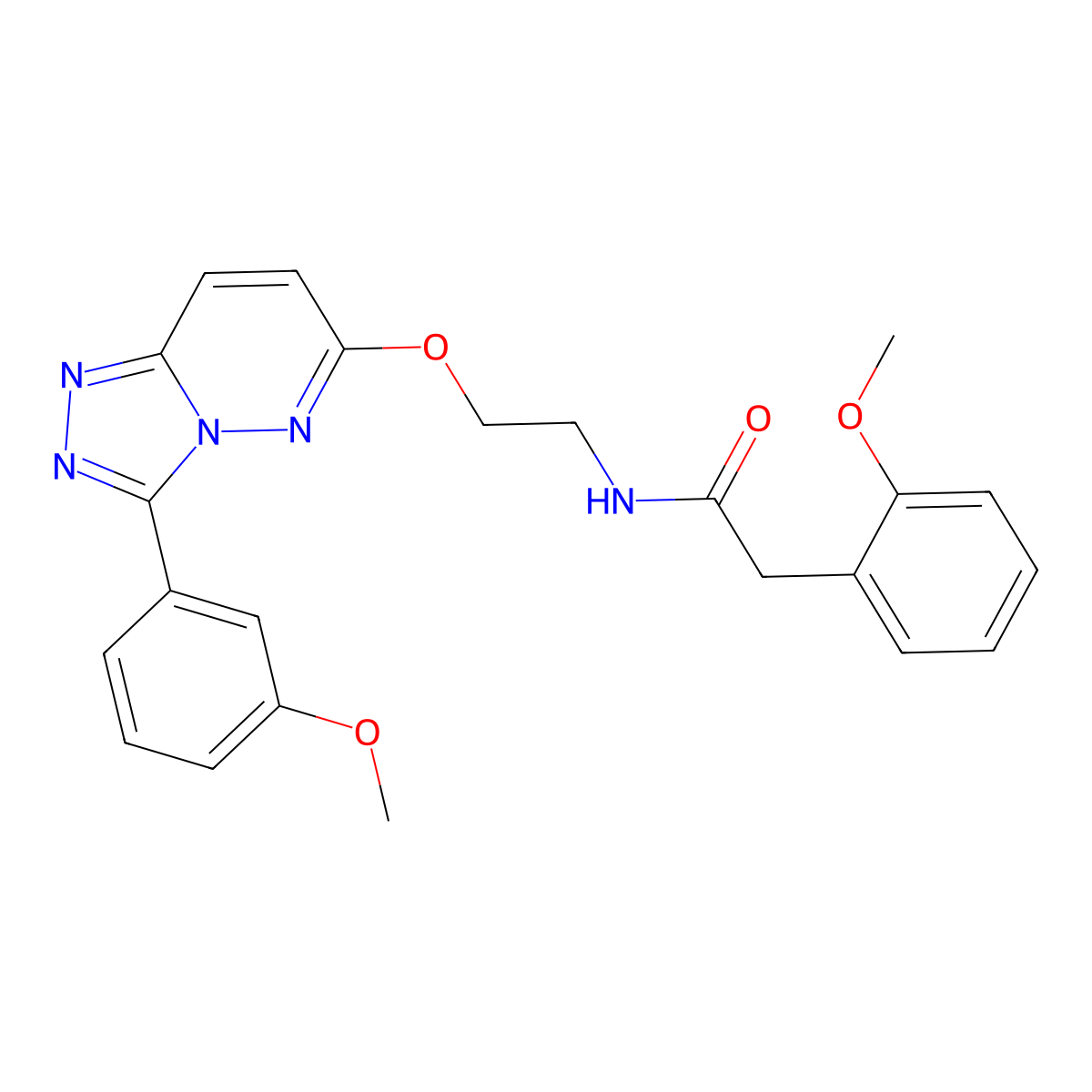 2-(2-methoxyphenyl)-N-(2-{[3-(3-methoxyphenyl)-[1,2,4]triazolo[4,3-b]pyridazin-6-yl]oxy}ethyl)acetamide molecular structure, CAS 1060238-18-7