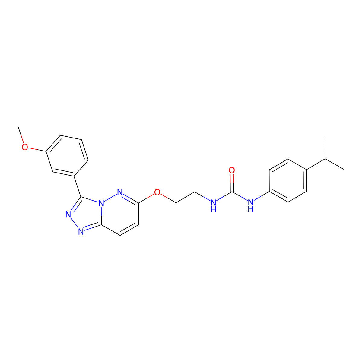 1-(4-Isopropylphenyl)-3-(2-((3-(3-methoxyphenyl)-[1,2,4]triazolo[4,3-b]pyridazin-6-yl)oxy)ethyl)urea molecular structure, CAS 1060239-16-8