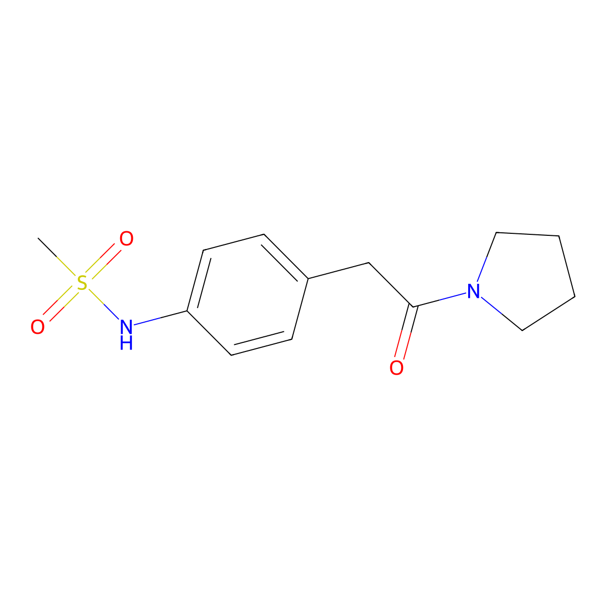 N-{4-[2-oxo-2-(pyrrolidin-1-yl)ethyl]phenyl}methanesulfonamide molecular structure, CAS 1060240-32-5