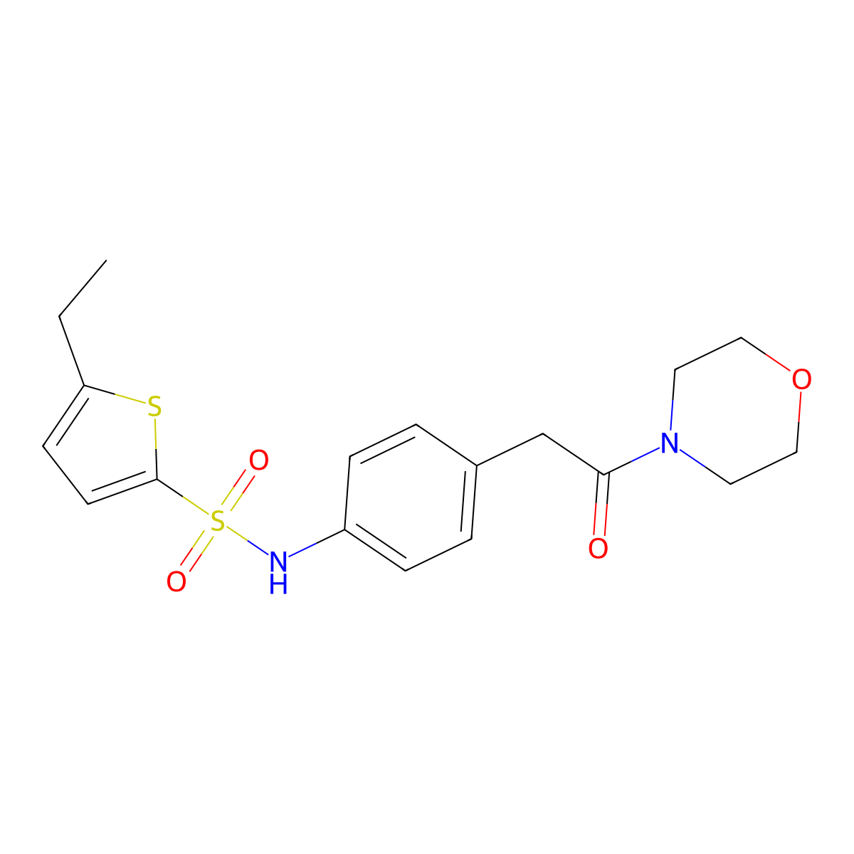 5-ethyl-N-(4-(2-morpholino-2-oxoethyl)phenyl)thiophene-2-sulfonamide molecular structure, CAS 1060242-39-8