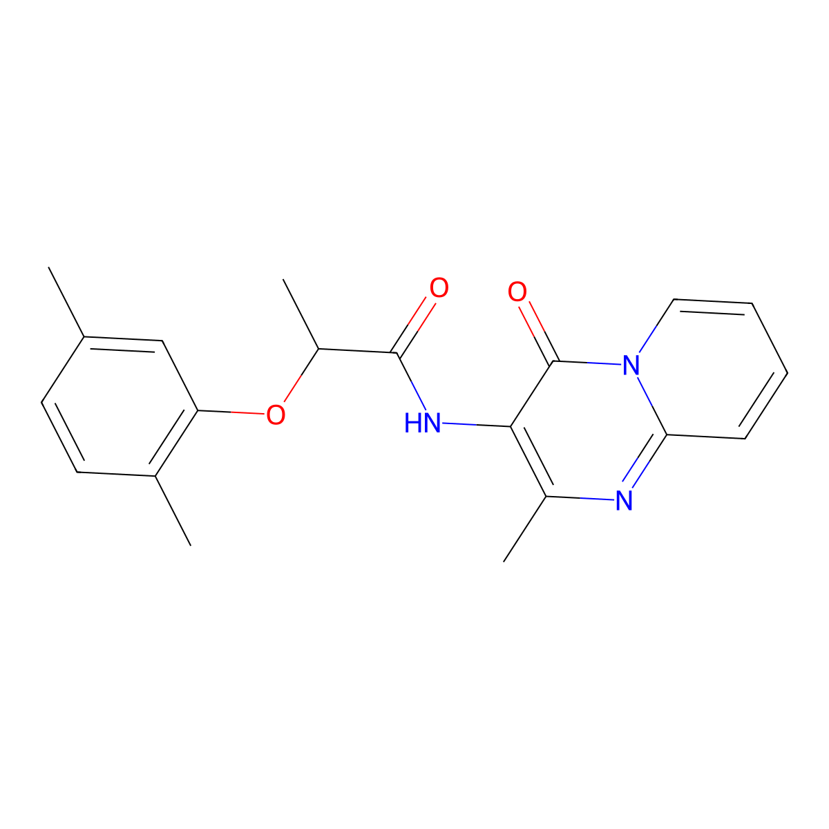 2-(2,5-dimethylphenoxy)-N-{2-methyl-4-oxo-4H-pyrido[1,2-a]pyrimidin-3-yl}propanamide molecular structure, CAS 1060244-76-9