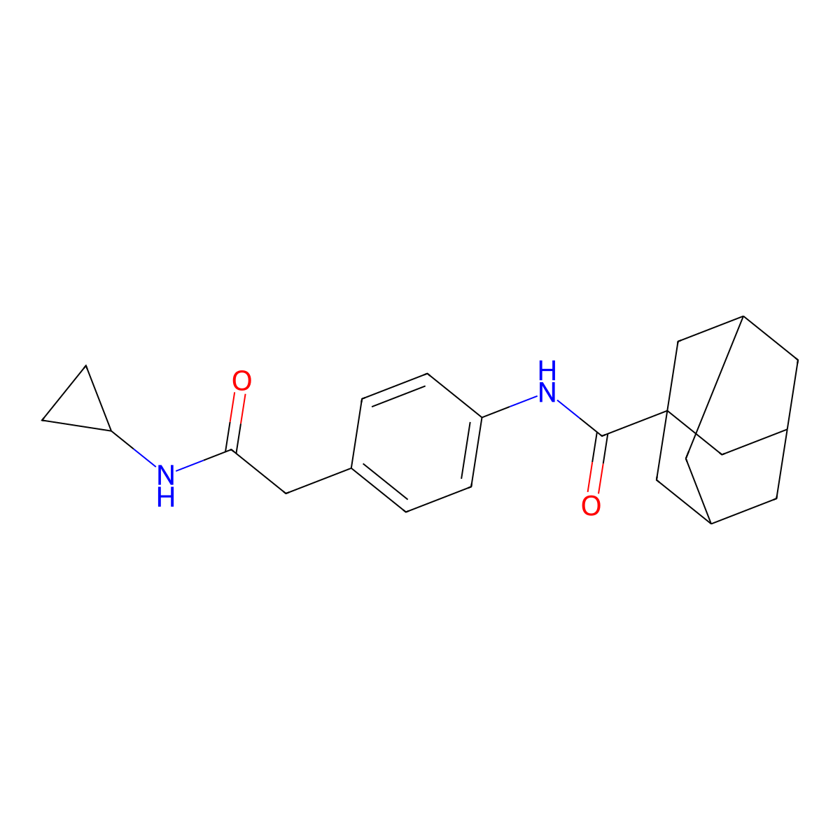 N-{4-[(cyclopropylcarbamoyl)methyl]phenyl}adamantane-1-carboxamide molecular structure, CAS 1060246-74-3