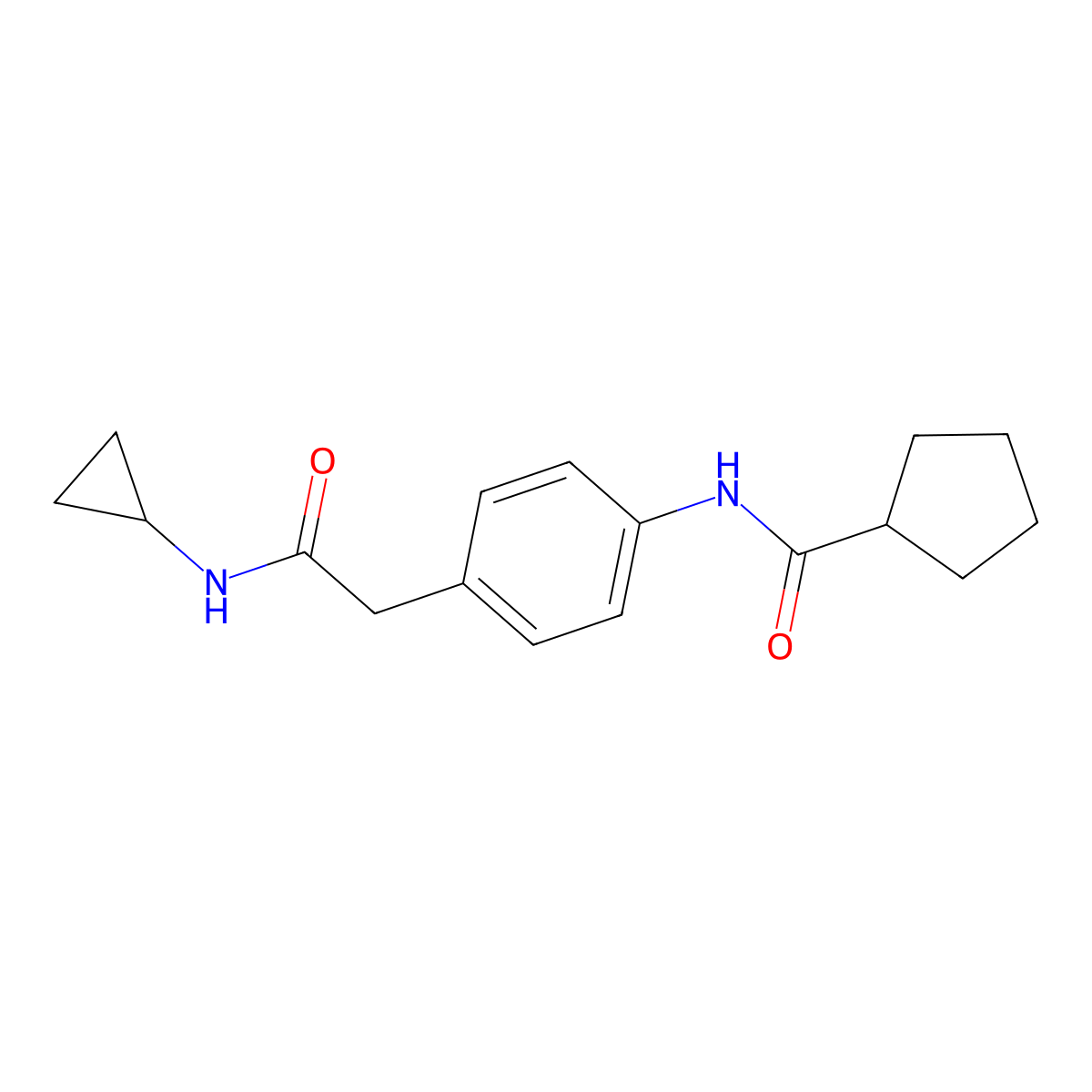 N-{4-[(cyclopropylcarbamoyl)methyl]phenyl}cyclopentanecarboxamide molecular structure, CAS 1060246-89-0