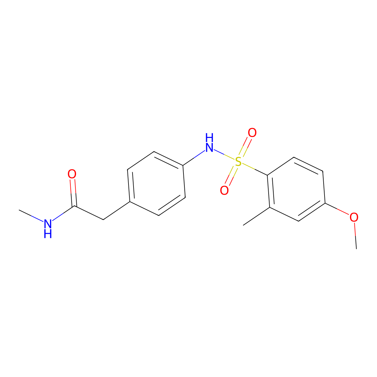 2-[4-(4-methoxy-2-methylbenzenesulfonamido)phenyl]-N-methylacetamide molecular structure, CAS 1060247-24-6