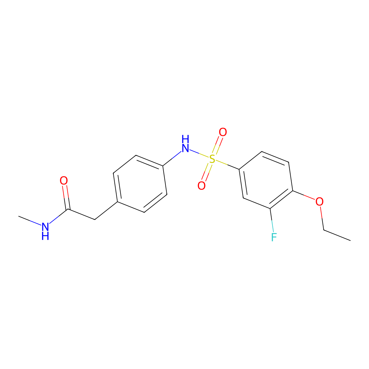 2-[4-(4-ethoxy-3-fluorobenzenesulfonamido)phenyl]-N-methylacetamide molecular structure, CAS 1060247-36-0