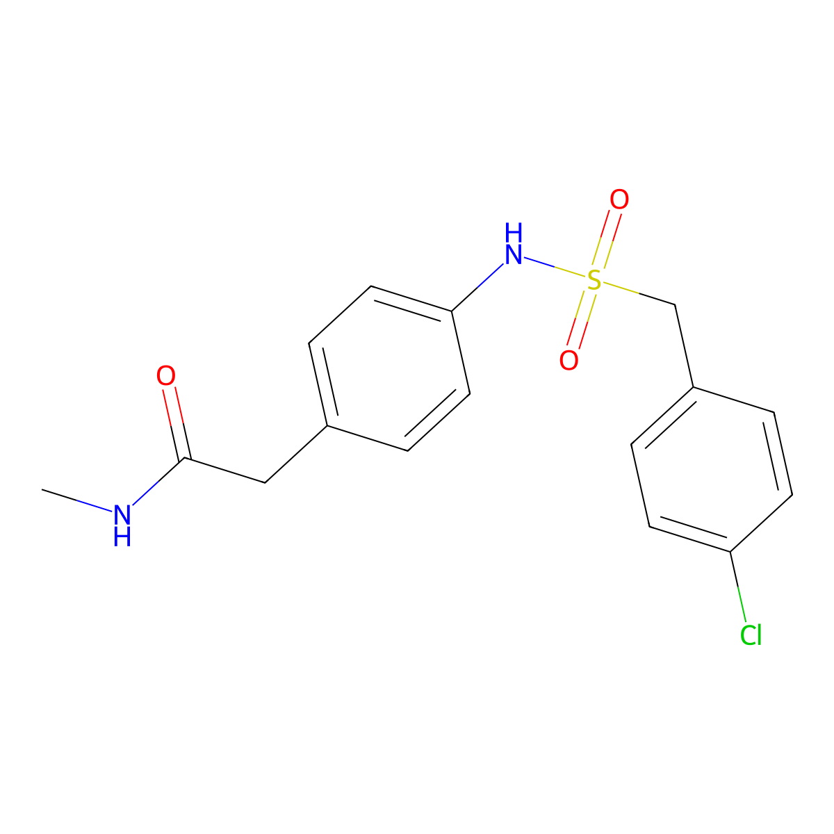 2-{4-[(4-chlorophenyl)methanesulfonamido]phenyl}-N-methylacetamide molecular structure, CAS 1060247-55-3