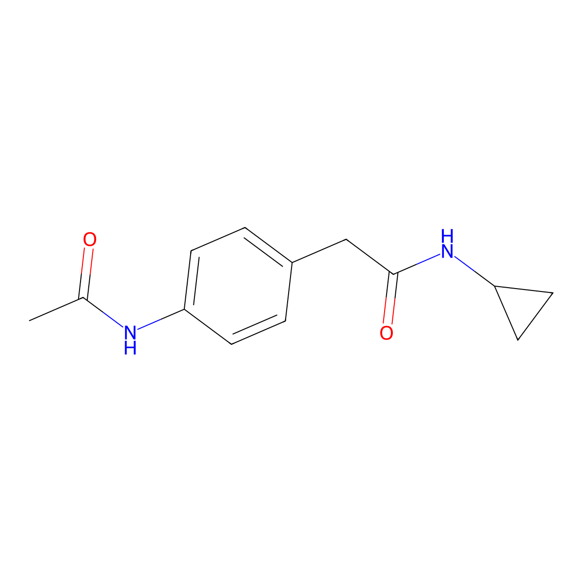 2-(4-acetamidophenyl)-N-cyclopropylacetamide molecular structure, CAS 1060247-57-5