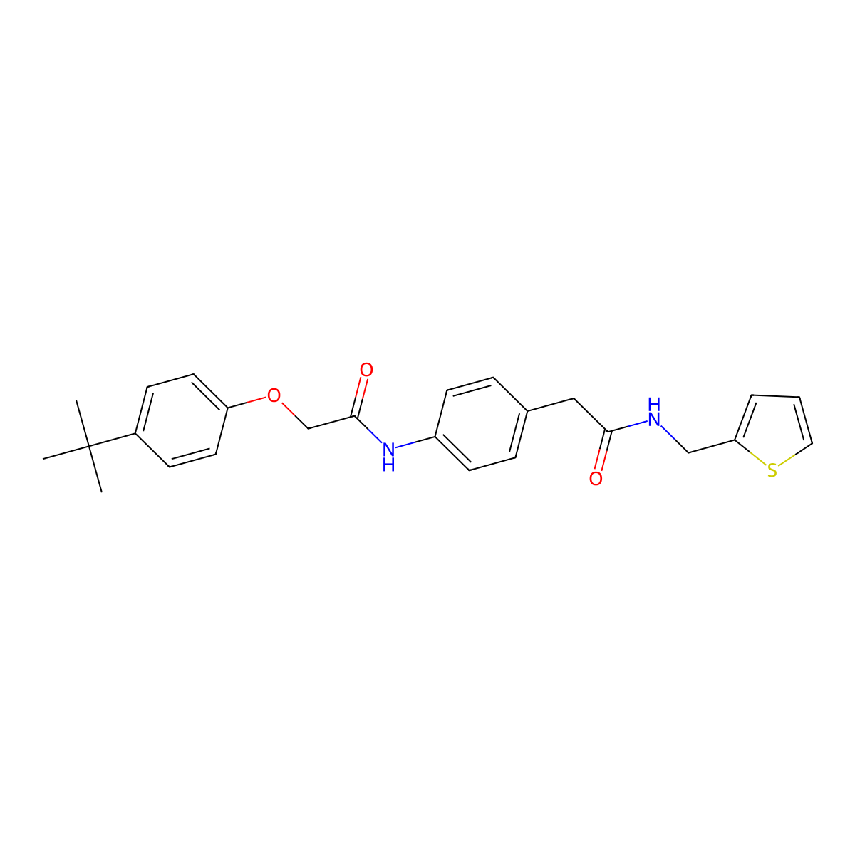 2-(4-tert-butylphenoxy)-N-[4-({[(thiophen-2-yl)methyl]carbamoyl}methyl)phenyl]acetamide molecular structure, CAS 1060250-50-1