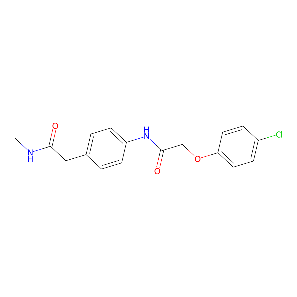 2-(4-Chlorophenoxy)-N-{4-[(methylcarbamoyl)methyl]phenyl}acetamide molecular structure, CAS 1060251-00-4
