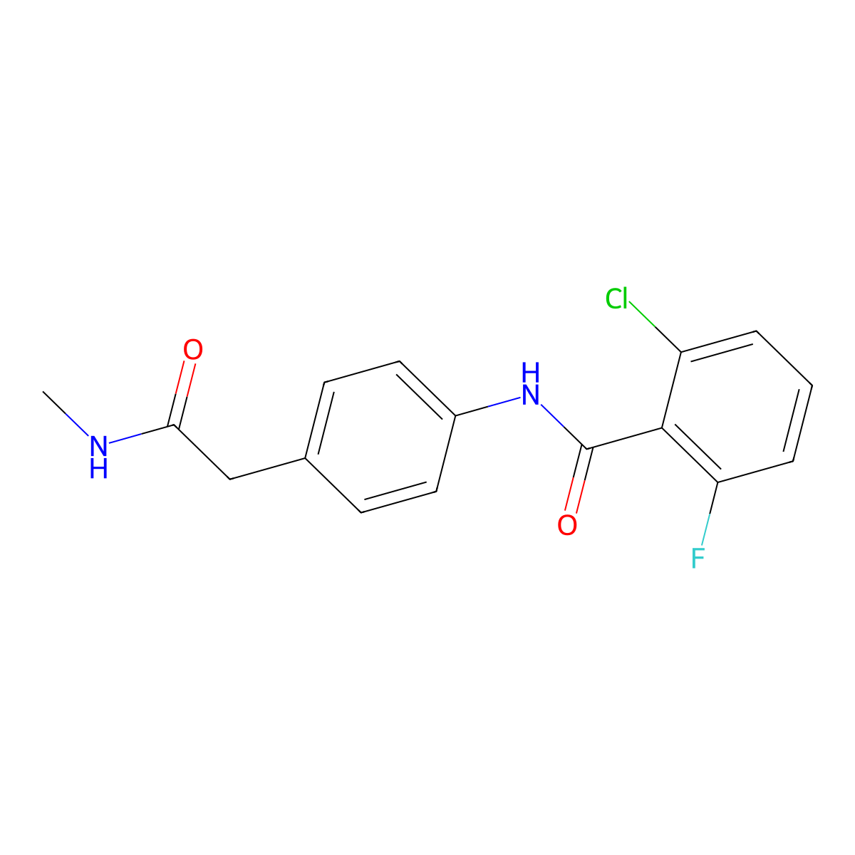2-chloro-6-fluoro-N-{4-[(methylcarbamoyl)methyl]phenyl}benzamide molecular structure, CAS 1060251-50-4
