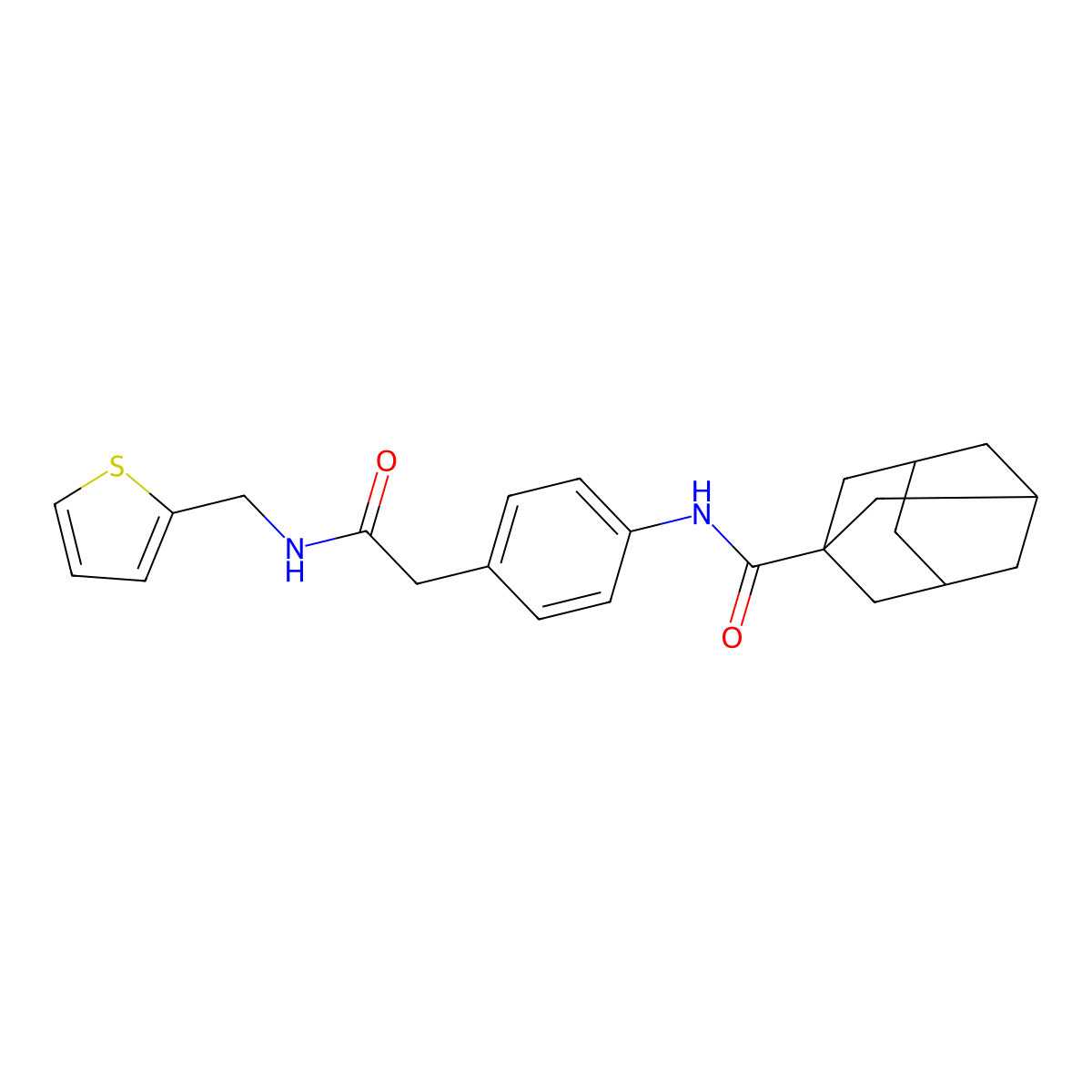 N-[4-({[(thiophen-2-yl)methyl]carbamoyl}methyl)phenyl]adamantane-1-carboxamide molecular structure, CAS 1060251-71-9