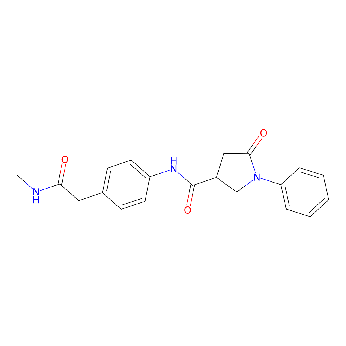 N-(4-(2-(methylamino)-2-oxoethyl)phenyl)-5-oxo-1-phenylpyrrolidine-3-carboxamide molecular structure, CAS 1060252-29-0