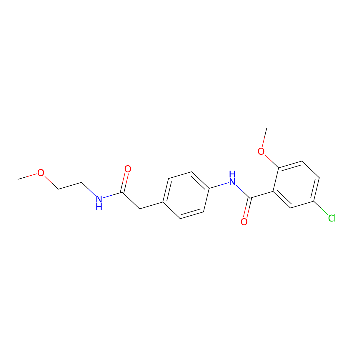 5-chloro-2-methoxy-N-(4-{[(2-methoxyethyl)carbamoyl]methyl}phenyl)benzamide molecular structure, CAS 1060252-93-8